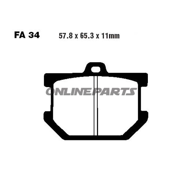 Brake Pad Semi-Sinter V Ebc Fa034v