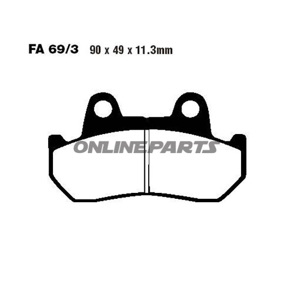 Brake Pads Semi-Sint V Ebc Fa069/3V