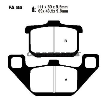Brake Pads Semi-Sint V Ebc Fa085v