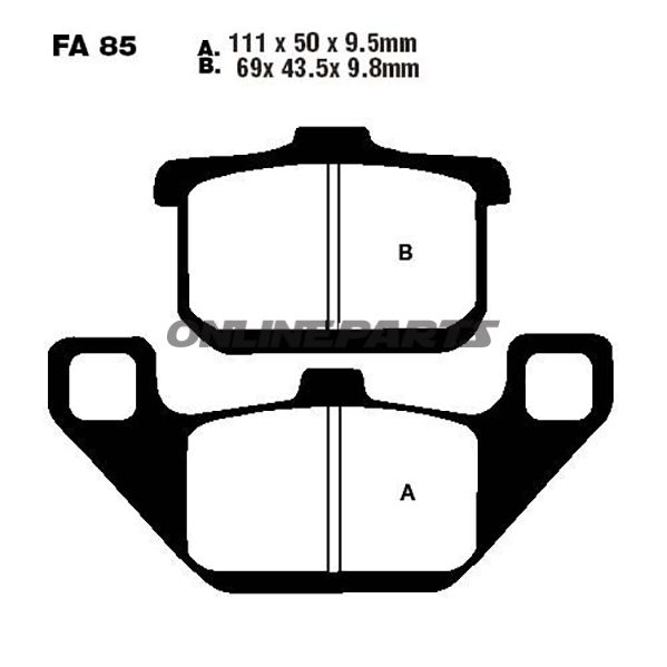 Brake Pads Semi-Sint V Ebc Fa085v