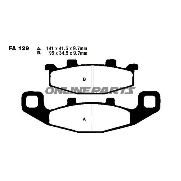 Brake Pads Semi-Sint V Ebc Fa129v