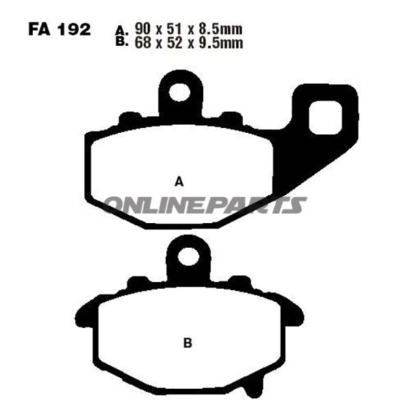 Brake Pads Semi-Sint V Ebc Fa192v