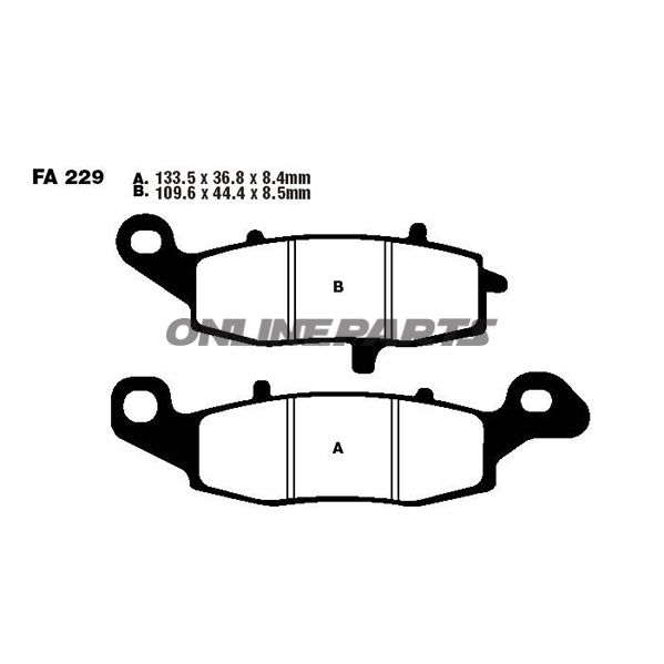 Brake Pads Semi-Sint V Ebc Fa229v