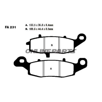 Brake Pads Semi-Sint V Ebc Fa231v