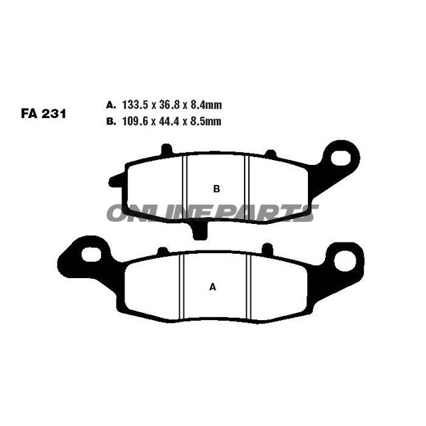 Brake Pads Semi-Sint V Ebc Fa231v