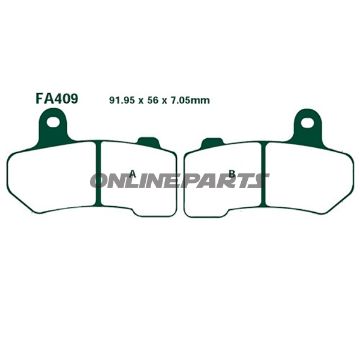 Brake Pads Semi-Sint V Ebc Fa409valternative: 7870289