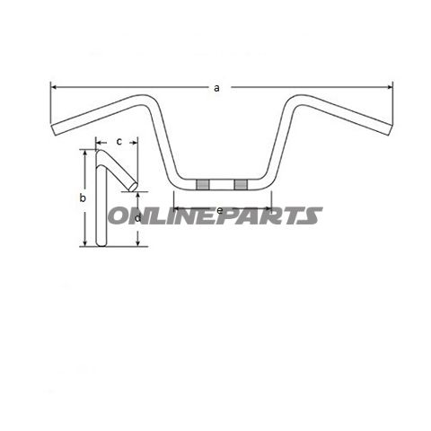 Handlebar Steel Black With Cable Notch 1Inch Trwflyerbar
