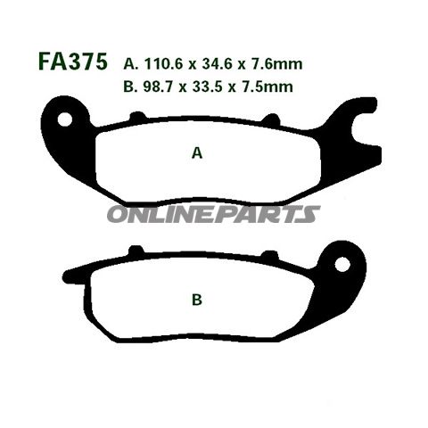 Brake Pads Sintered Hh Ebc Fa375hh