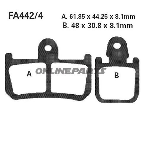 Brake Pads Sintered Gpfax Ebc Gpfax442/4Hhaltn 7875149/7875156