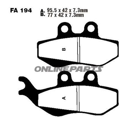 Brake Pads Carbon Scooter Ebc Sfac194alternative: 7872195