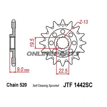 Front Sprocket Rac 13 Tooth 520Narrow Spline 19.5/22.5