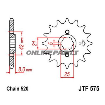Front Sprocket 16 Tooth 520Large Spline 5Mm 21/25