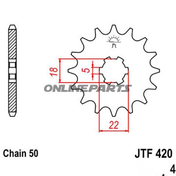 Front Sprocket 15 Tooth 530Large Spline 5Mm 18/22
