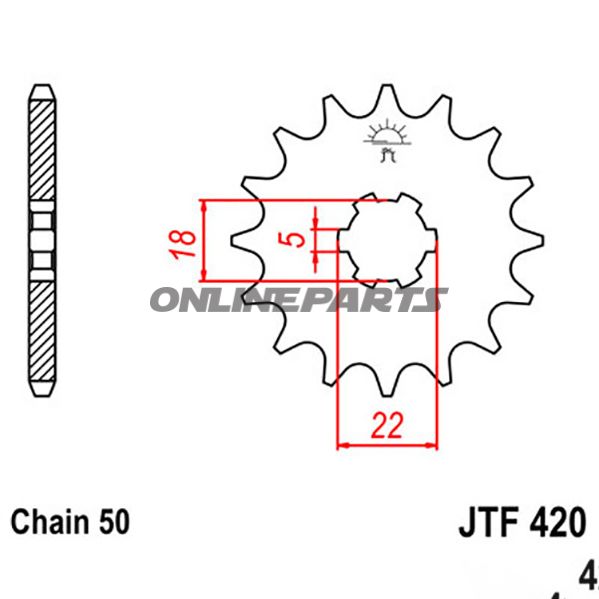 Front Sprocket 15 Tooth 530Large Spline 5Mm 18/22