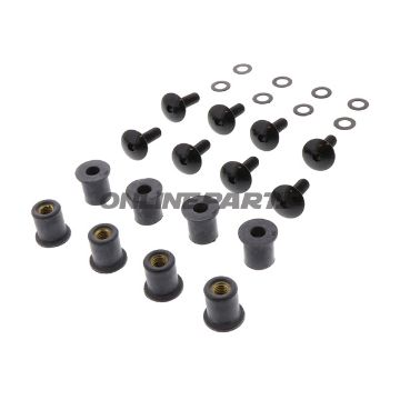 Jmp Fairing Bolt Kit 6X20with Rubber Nuts Black
