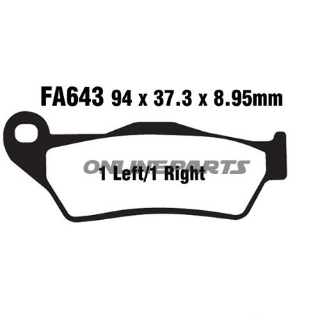 Brake Pad Semi-Sinter V Ebc Fa643valtn 7870158