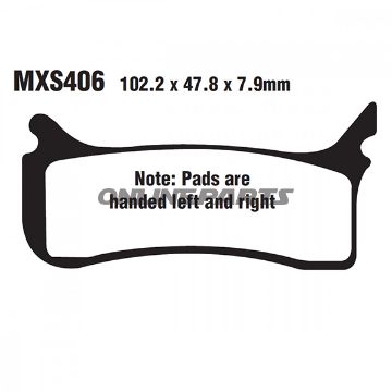 Brake Pads Sintered Mx-S Ebc Mxs406racing Mx