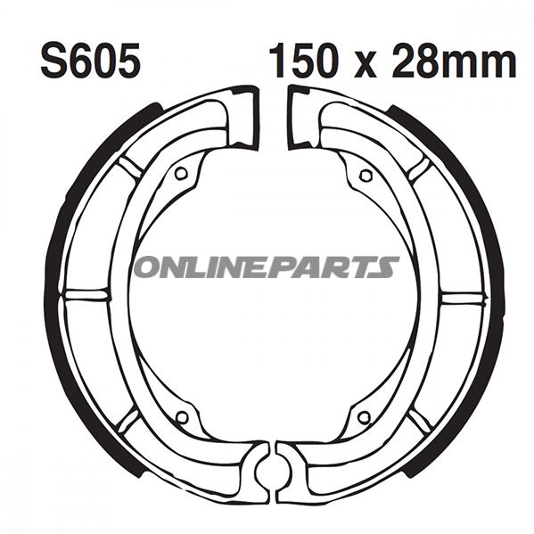 Brake Shoes Grooved Inc Springs Ebcgerillt