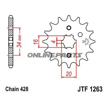 Front Sprocket 11T 428 Pitchlarge Spline 4 Inner Dia 16/20