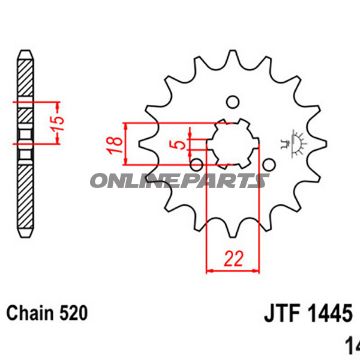 Front Sprocket 11 Tooth Pitch 520Large Spline 5 Inner Diameter 18/22
