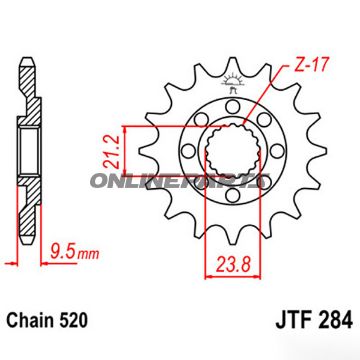 Front Sprocket 12T 520 Pitchfine Spline Inner Dia 21/23.8