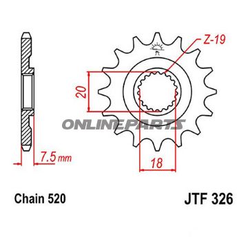 Front Sprocket 14T Pitch 520Narrow Spline 18/20