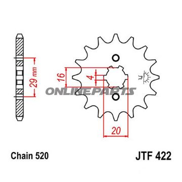 Front Sprocket 13T 520 Pitchlarge Spline 4 Inner Dia 16/20