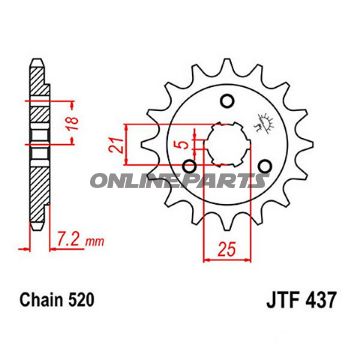 Front Sprocket 14T Pitch 520Large Spline 5Mm 21/25