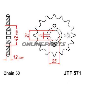 Front Sprocket 15T Pitch 530Large Spline 5Mm 21/25