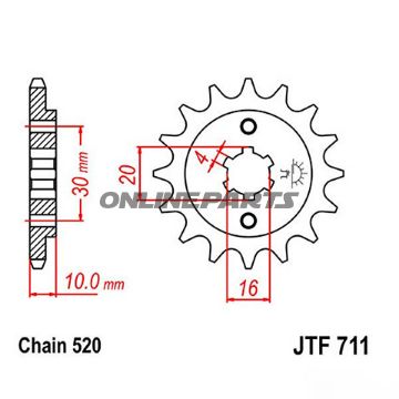 Front Sprocket 12T Pitch 520Large Spline 4Mm 16/20