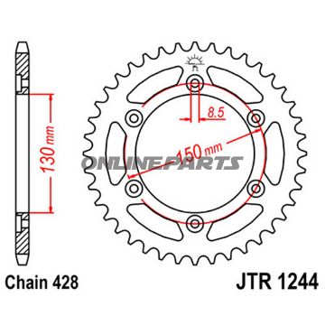 Rear Sprocket 52Tooth Pitch 428Inner Diameter 130 Bolt Spacing 150