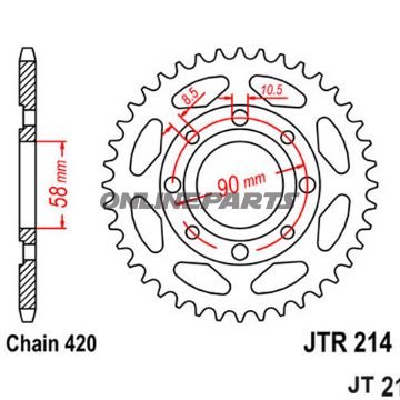 Rear Sprocket 36 Tooth Pitch 420Inner Diameter 058 Bolt Spacing 090