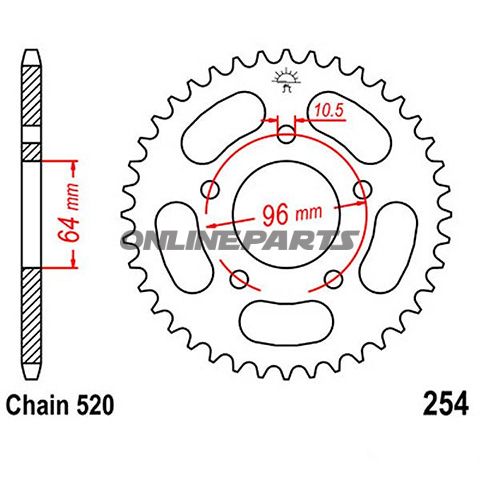 Rear Sprocket 50Tooth Pitch 520Inner Diameter 064 Bolt Spacing 096