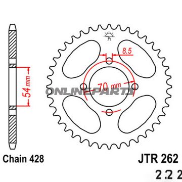 Rear Sprocket 40Tooth Pitch 428Inner Diameter 054 Bolt Spacing 070