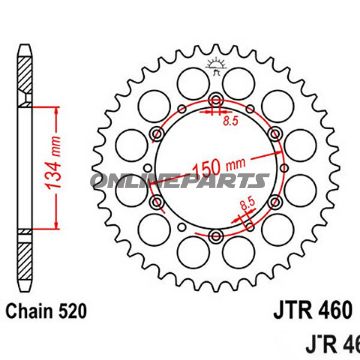 Rear Sprocket 39Tooth Pitch 520Inner Diameter 134 Bolt Spacing 150