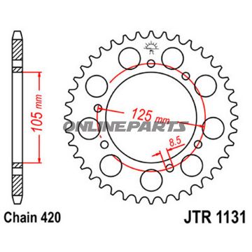 Rear Sprocket 62T 420 Pitchinner Dia 120 Bolt Spacing 125