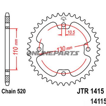 Rear Sprocket 36Tooth Pitch 520Inner Diameter 110 Bolt Spacing 130