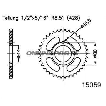 Rear Sprocket 35Tooth Pitch 428Inner Diameter 044 Bolt Spacing 080