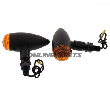 Mini Indicator Outlaw2black Ally Yellow Glass 12V