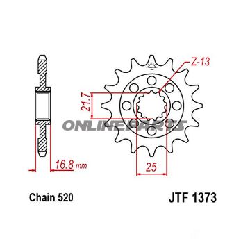 Front Sprocket 17T 520 Pitch Racingnarrow Spline Inner Dia 21.7/25