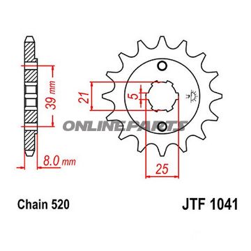 Front Sprocket 15Tooth Pitch 520Large Spline 5 Inner Diameter 21/25