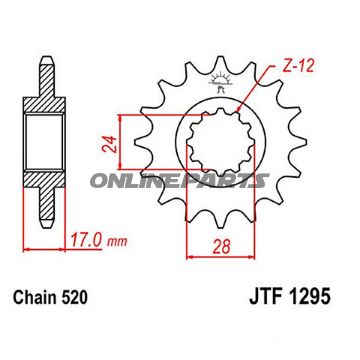 Front Sprocket 13Tooth Pitch 520Narrow Spline Inner Diameter 24/28