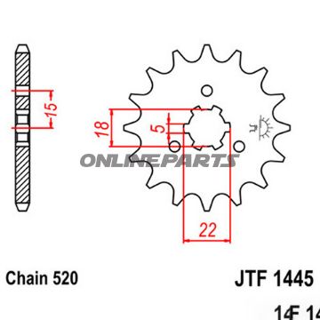 Front Sprocket 14Tooth Pitch 520Large Spline 5 Inner Diameter 18/22