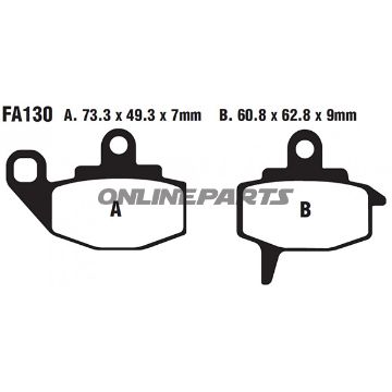 Brake Pads Std Ebc Fa130ttaltn 7871825