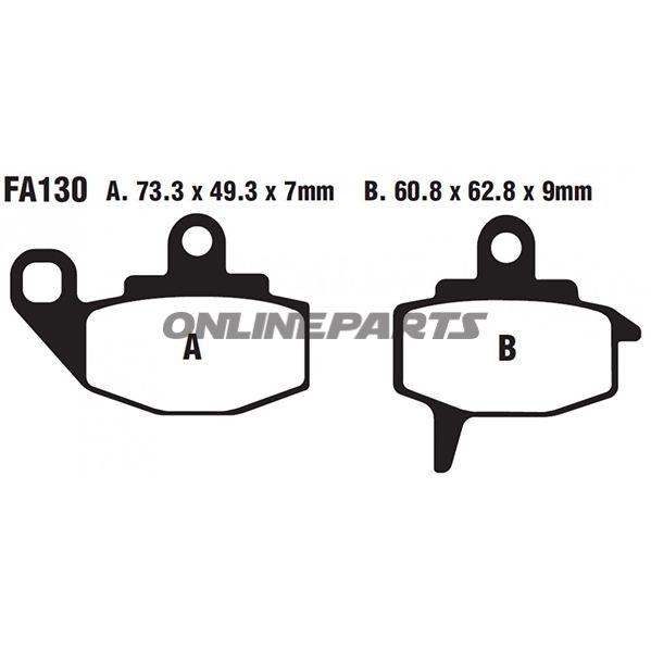 Brake Pads Std Ebc Fa130ttaltn 7871825