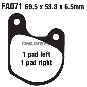 Brake Pad Semi-Sinter V Ebc Fa071valtn 7872286