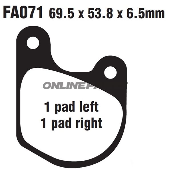 Brake Pad Semi-Sinter V Ebc Fa071valtn 7872286