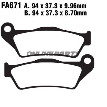 Brake Pad Semi-Sinter V Ebc Fa671v