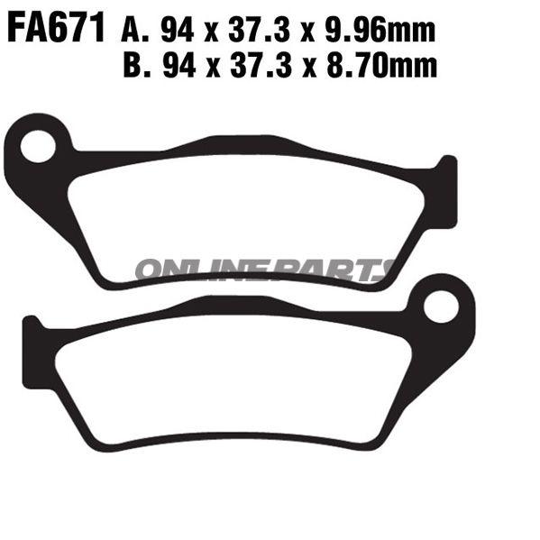 Brake Pad Semi-Sinter V Ebc Fa671v