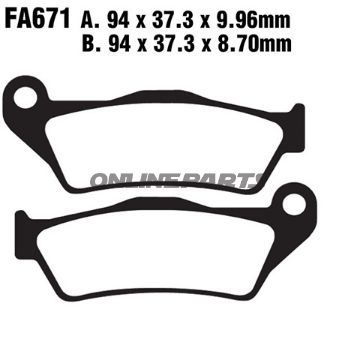 Brake Pad Sinter Hh Ebc Fa671hh